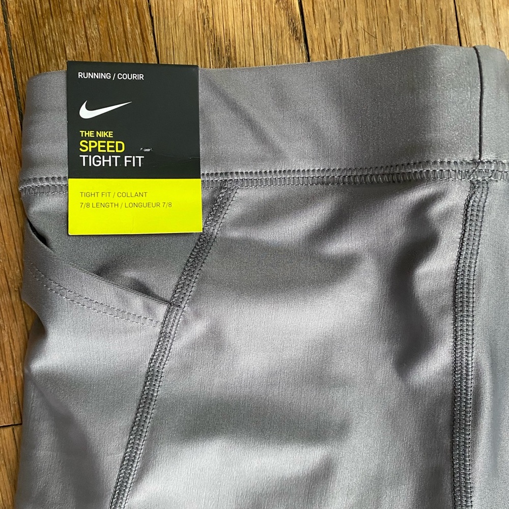 Silver Nike running tights Sz S